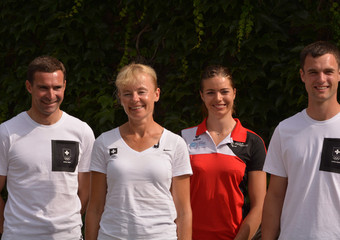 Les quatre représentants des athlètes présents à Berne: Romain Duguet, Marcela Krinke Susmelj, Celine van Till et Ben Vogg