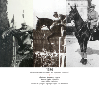 Olympische Spiele Paris (FRA) 1924 - Alphonse Gemuseus, Werner Stuber, Hans Bühler - Silber Team Springen