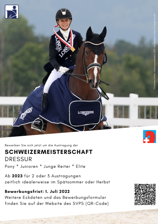 Ausschreibung Austragung Schweizermeisterschaft Dressur 2023+