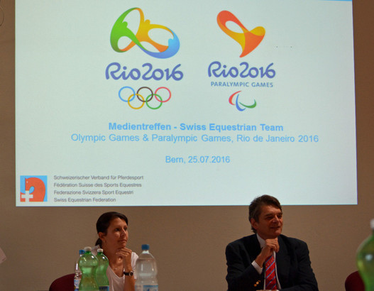 Conférence de presse FFSE Rio 2016: Evelyne Niklaus (cheffe du team) et Charles Trolliet (président FSSE)