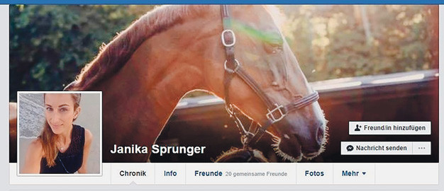 Das private Facebook-Profil von Janika Sprunger.