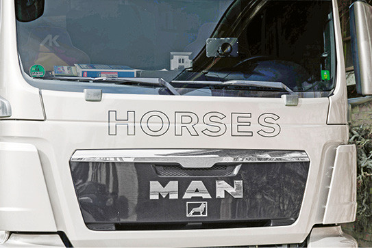 Il est conseillé d’apposer l’inscription «Transport de chevaux» ou une mention analogue sur le camion ou la remorque.