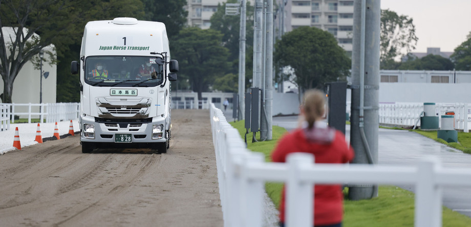 Arrivée des chevaux à l'Equestrian Park de Tokyo 2020 | © FEI/Yusuke Nakanishi
